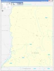 St. HelenaParish (County), LA Wall Map Zip Code Basic Style 2024